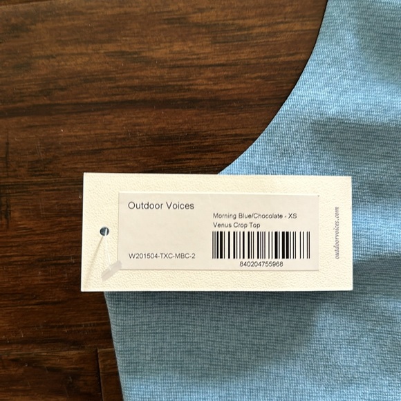 Outdoor Voices Venus Crop Top Morning Blue/Chocolate - Picture 5 of 8